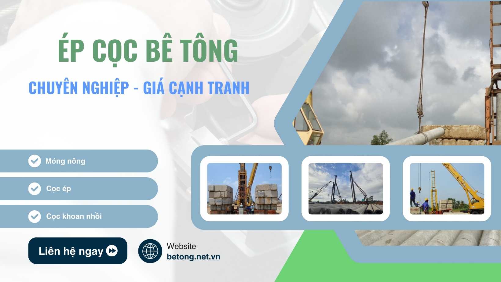 Bảng giá ép cọc bê tông tại Hà Nội