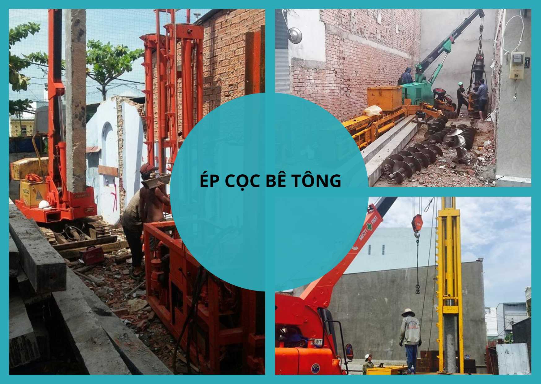 Ép cọc bê tông móng nhà tại Hai Bà Trưng - Hà Nội