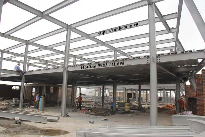 Công trình nhà thép tiền chế và sàn bê tông nhẹ Xuân Mai 2.000m2 tại Cầu Giấy do Bê Tông An Gia Bình thi công