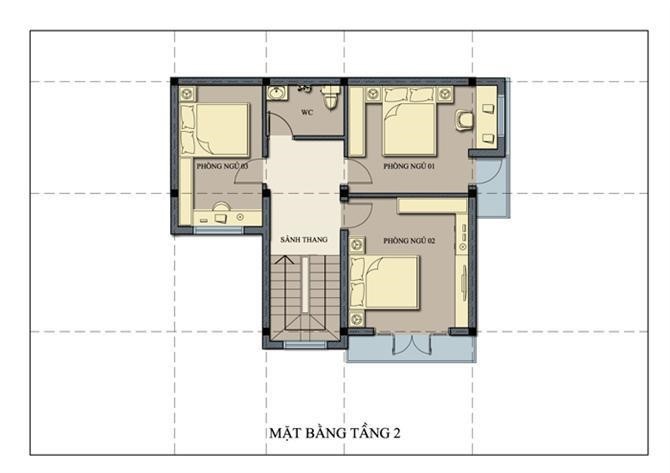 Bản vẽ thiết kế tầng 2