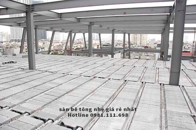 Một công tình xây dựng sử dụng 2.000m2 sàn bê tông nhẹ (sàn bê tông panel siêu nhẹ)