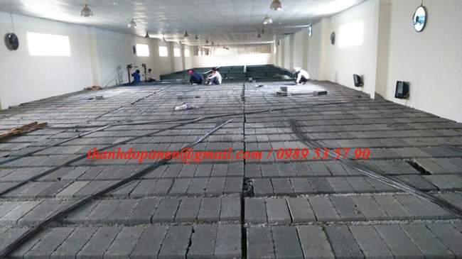 Thi sông sàn bê tông nhẹ và khung thép tiền chế cho tại kho hàng dự trữ thuốc quốc gia. Đại chỉ trong khuôn viên Công ty TNHH Dược HANVET. Tọa lạc tại KCN Phố Nối A, thị trấn Bần, Yên Nhân huyện Mỹ Hào tỉnh Hưng Yên.