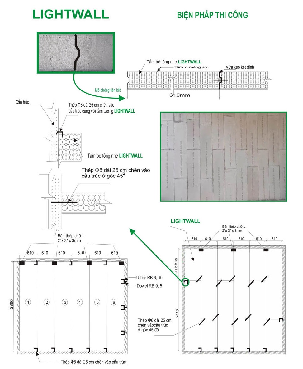 Cách thi công tấm bê tông nhẹ Hightwall