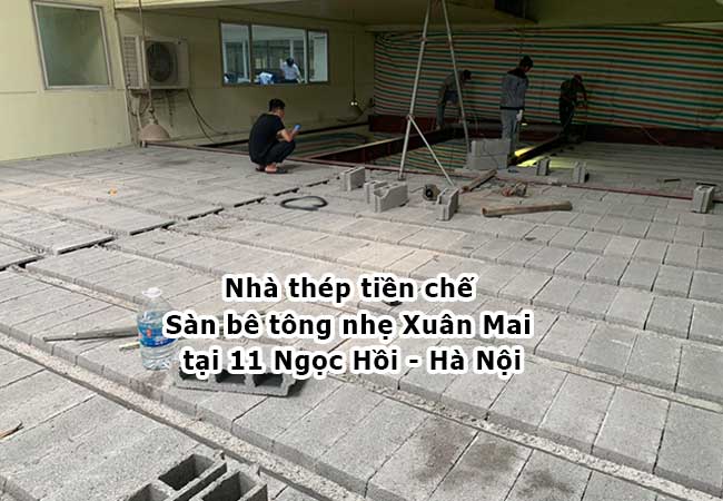 Công trình Sàn bê tông nhẹ An Gia Bình và nhà thép tiền chế