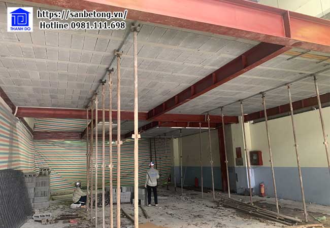 Mặt dưới hệ sàn bê tông nhẹ An Gia Bình