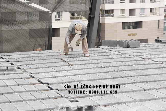 Thi công Sàn bê tông siêu nhẹ tại Cầu Giấy - Hà Nộ