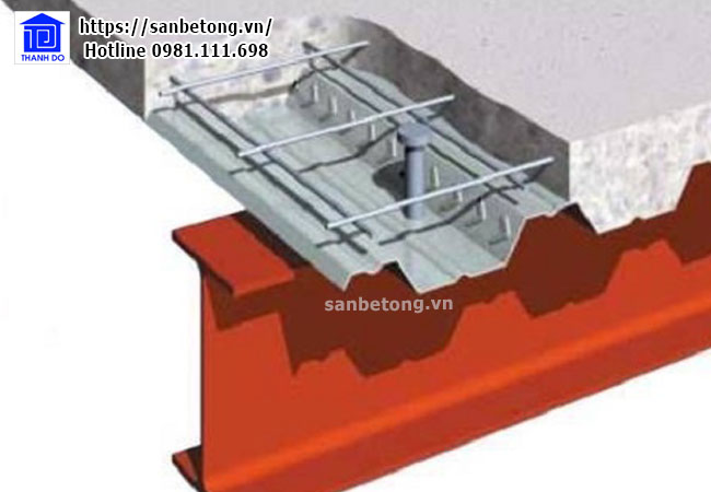 Mô phỏng cấu tạo sàn bê tông Deck