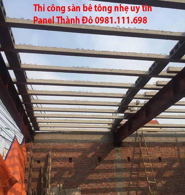 Thi công sàn bê tông nhẹ khung thép tại thị trấn Trạm Trôi - Hoài Đức - Hà Nội