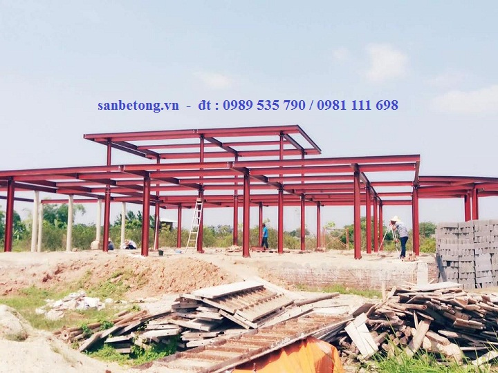 Toàn cảnh công trình sàn bê tông nhẹ và khung thép tiến chế