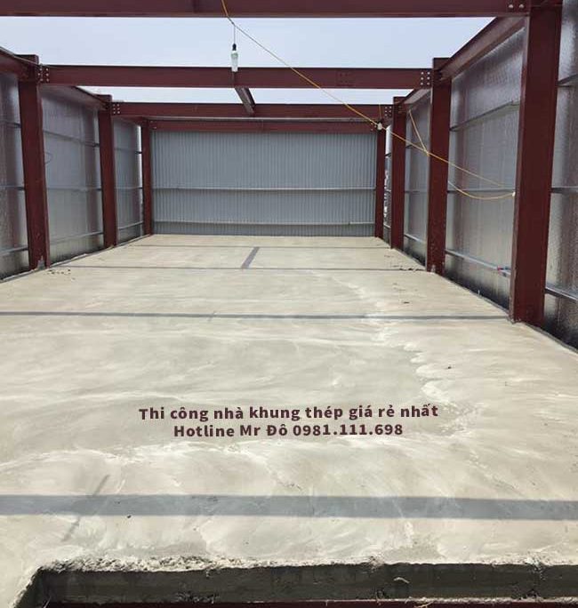 300m2 sàn bê tông nhẹ và khung thép tiền chế được hoàn thành bàn giao đúng tiến độ và chất lượng kỹ thuật
