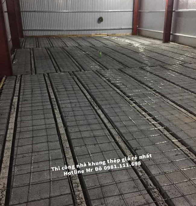 300m2 sàn bê tông nhẹ được lắp ghép hoàn thành
