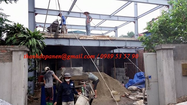Thi công lớp bê tông tươi cho sàn bê tông nhẹ