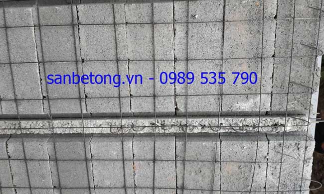 Cận cảnh lớp cốt sắt dự ứng lực của sàn bê tông nhẹ tại TT Hội nghị Quốc gia