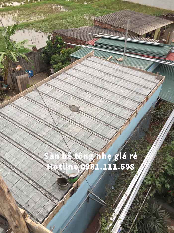 Toàn cảnh công trình sàn bê tông nhẹ tại Đông Lỗ - Hiệp Hòa - Bắc Giang