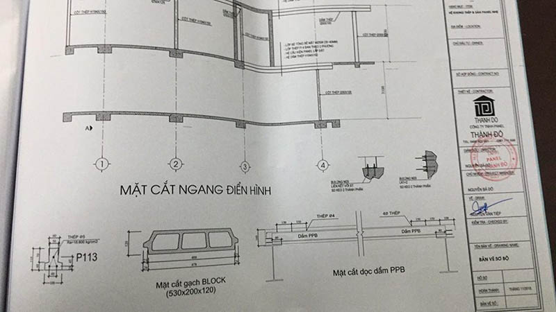 Bản vẽ mặt bằng cắt ngang tầng 7