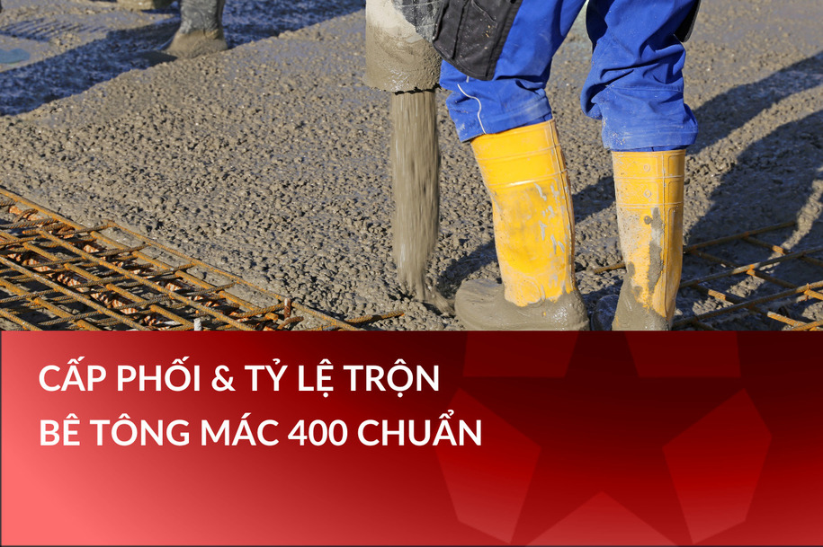 Cấp phối & tỷ lệ trộn bê tông mác 400 chuẩn