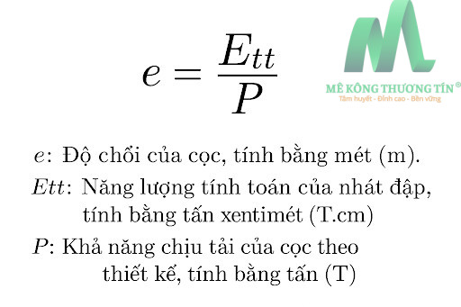 Công thức tính độ chối của cọc 